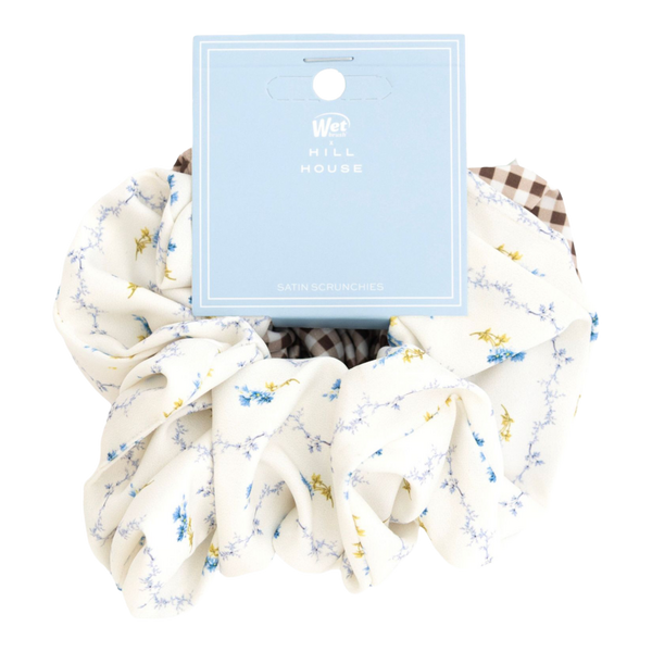 Wet Brush Wet Brush x Hill House Bluebell Waltz and Brown Gingham Large Satin Scrunchies 2ct #2