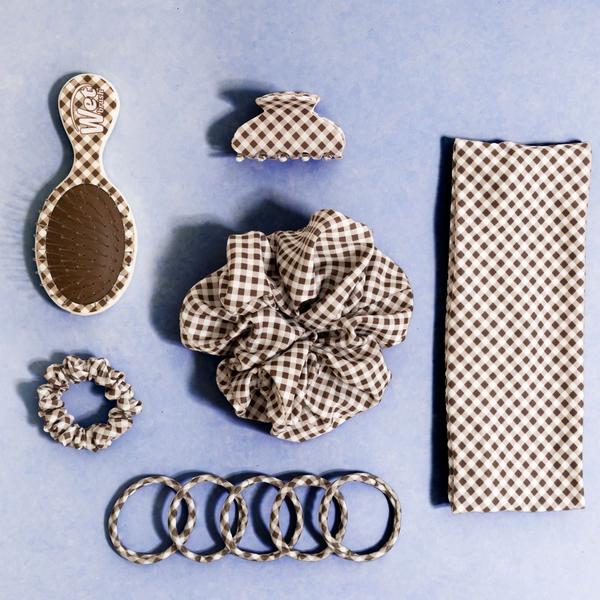 Wet Brush Wet Brush x Hill House Bluebell Waltz and Brown Gingham Large Satin Scrunchies 2ct #6