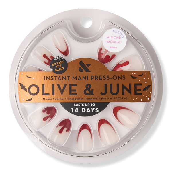 Olive & June Instant Mani Halloween Press-On Nails Vampire Velvet French #1