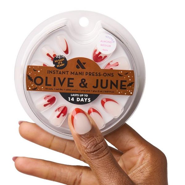 Olive & June Instant Mani Halloween Press-On Nails Vampire Velvet French #4