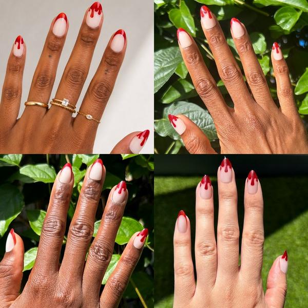 Olive & June Instant Mani Halloween Press-On Nails Vampire Velvet French #7