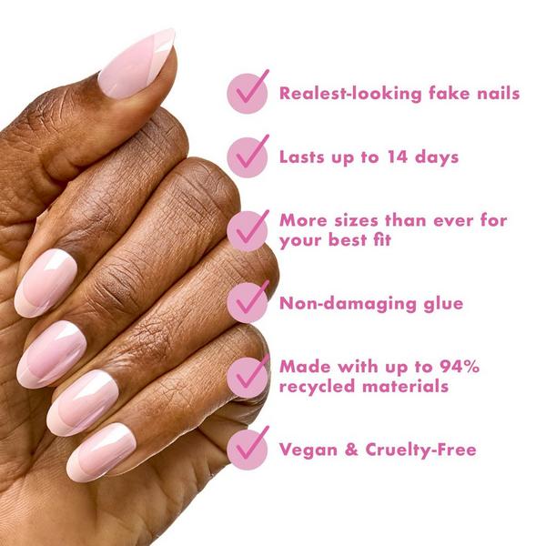 Olive & June Instant Mani Press On Nails Pink Chrome French #4