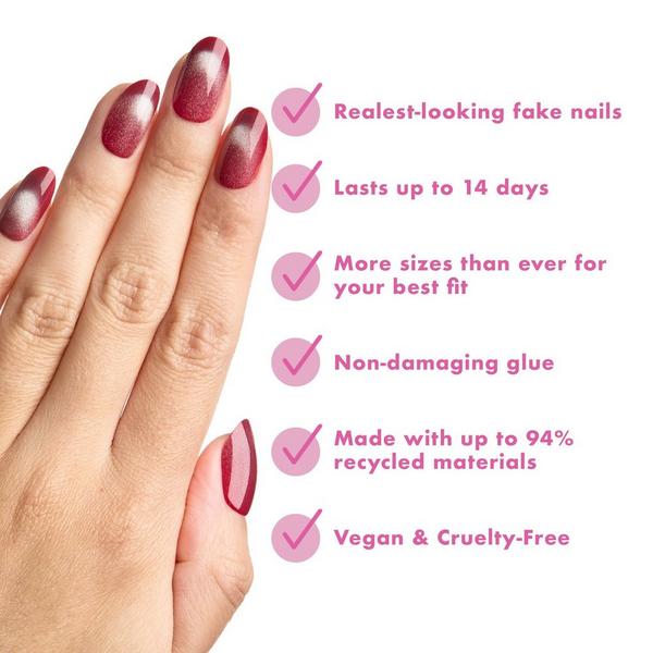 Olive & June Instant Mani Press On Nails Berry Velvet French #4