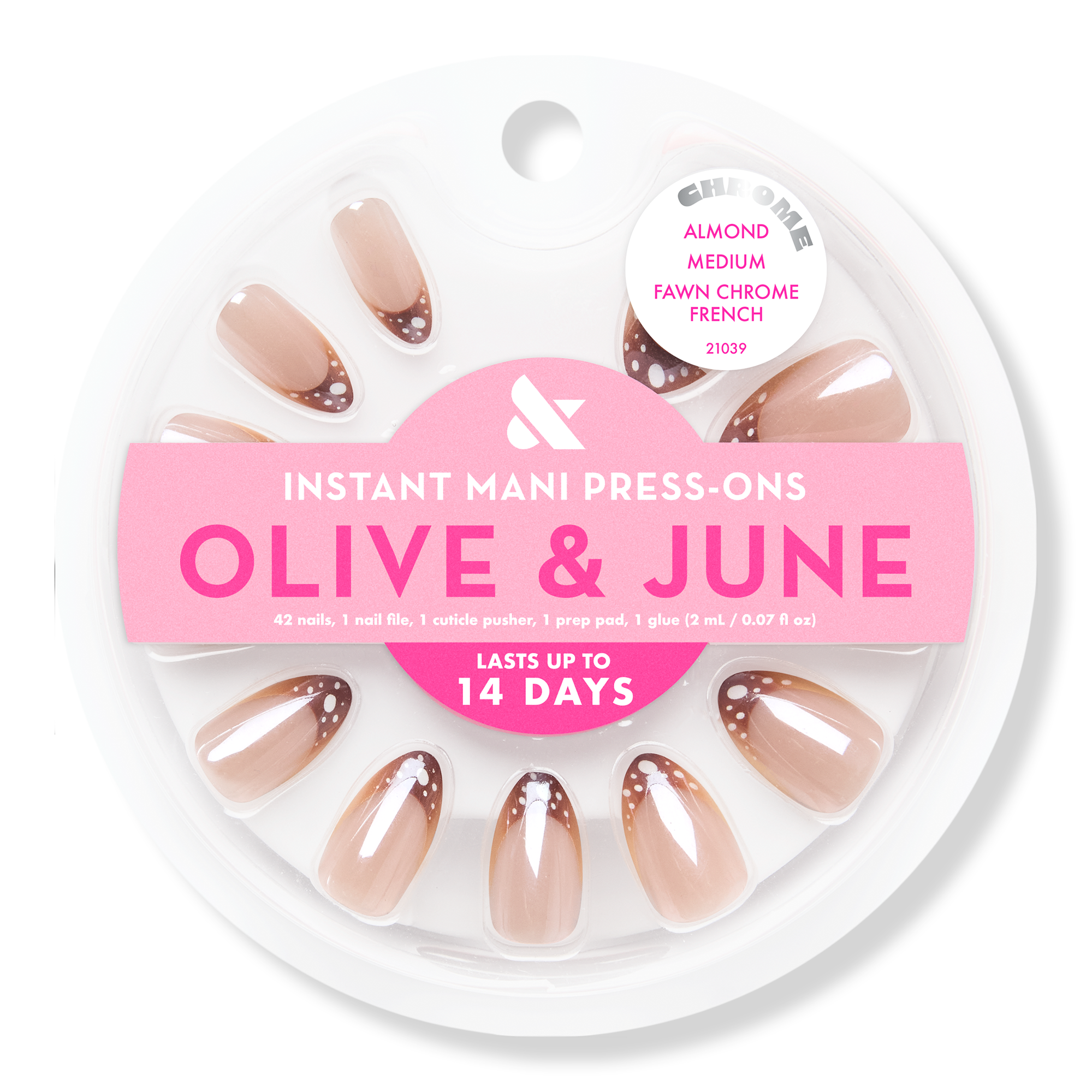 Olive & June Instant Mani Press On Nails Fawn Chrome French #1