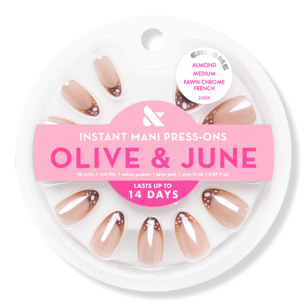 Olive & June Instant Mani Press On Nails Fawn Chrome French #1