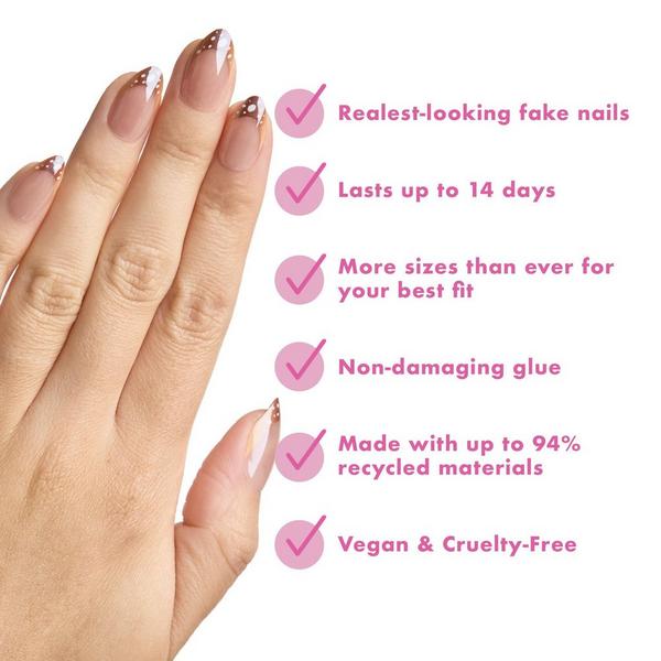 Olive & June Instant Mani Press On Nails Fawn Chrome French #4