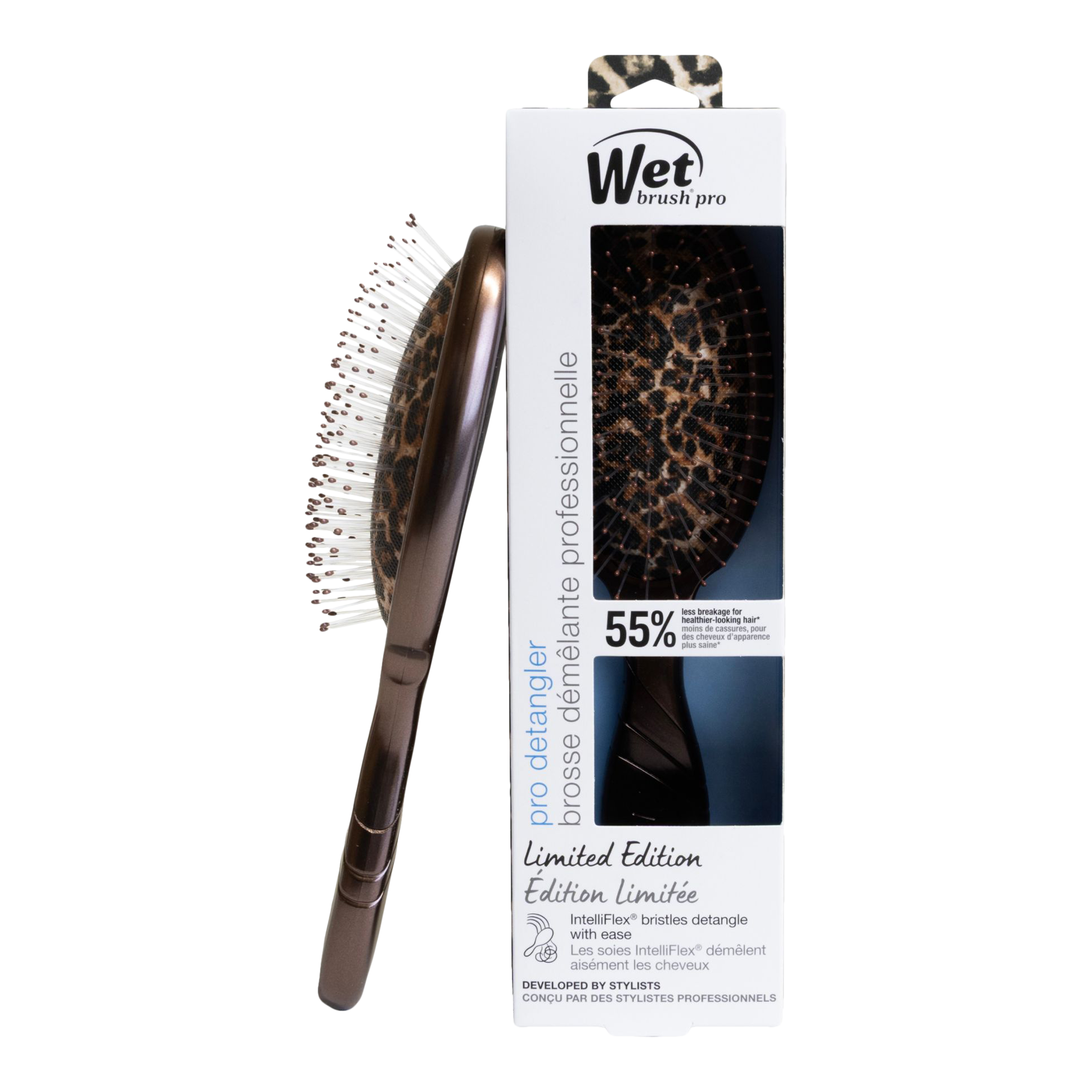 Расчёска для распутывания волос Wet Brush Patterned Poise Pro, Cream Leopard — фото 3