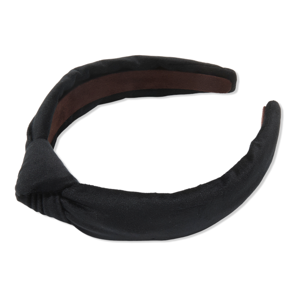 Lele Sadoughi Jet Velvet Slim Knotted Headband #1