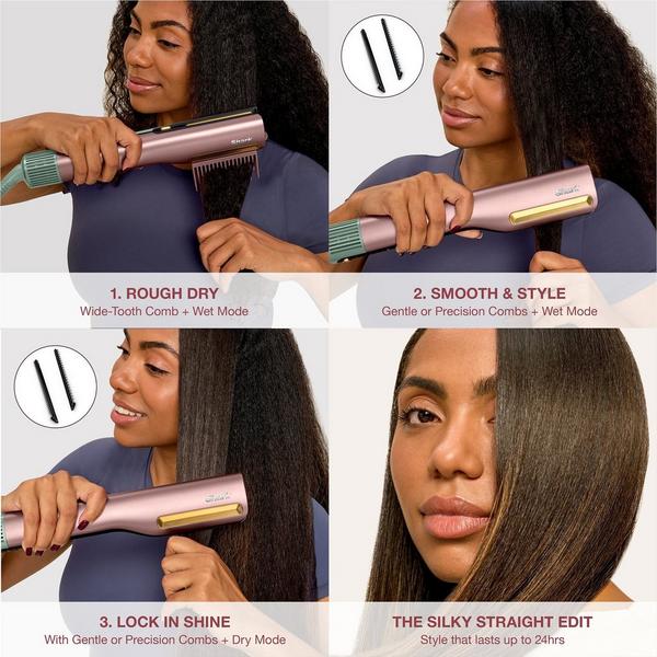 Shark Beauty SilkiPro Straight Wet to Dry Straightener + Rapid Blow Dryer in Strawberry Matcha #4