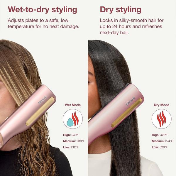 Shark Beauty SilkiPro Straight Wet to Dry Straightener + Rapid Blow Dryer in Strawberry Matcha #6