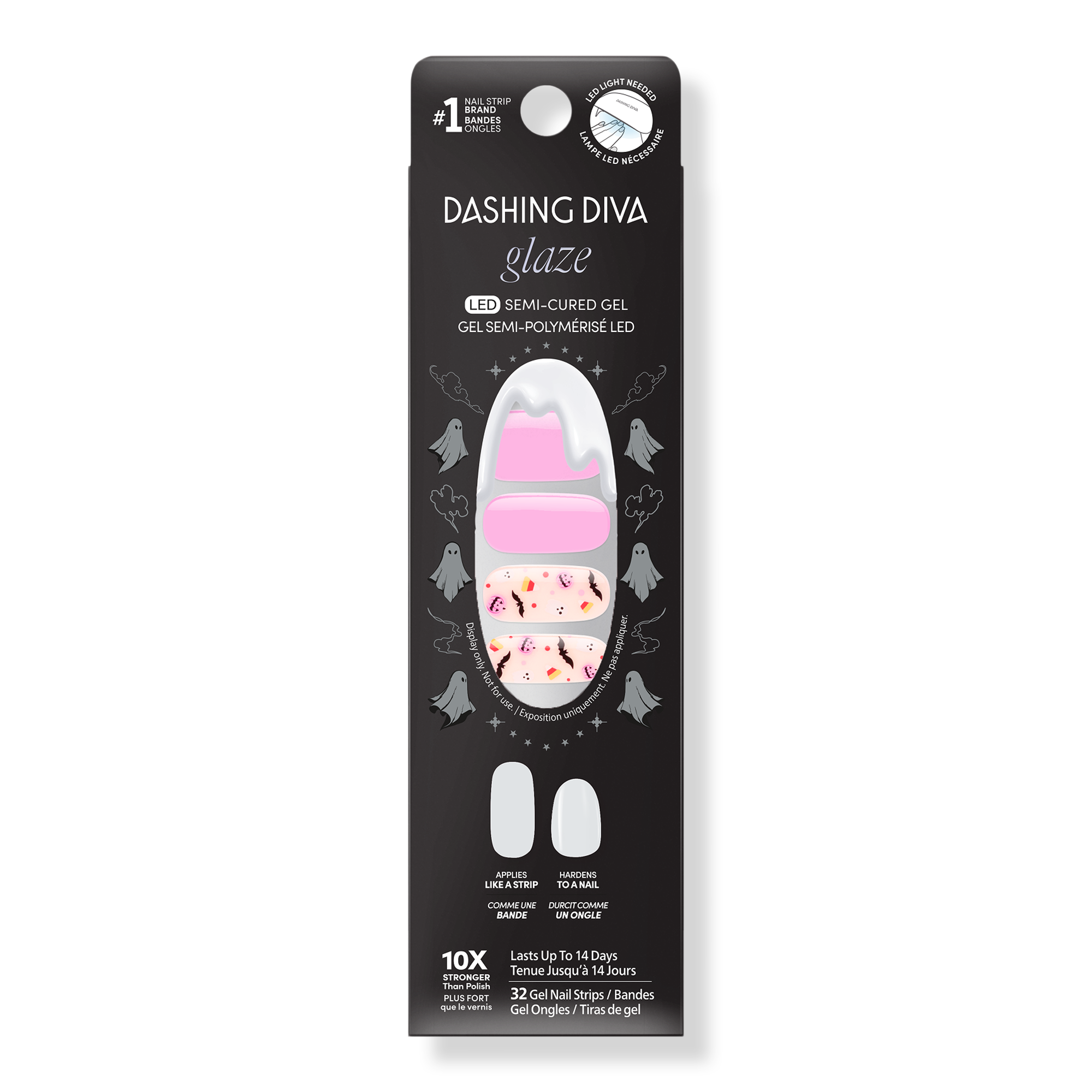Dashing Diva GLAZE DESIGN, Semi-Cured Gel Nail Strips, What's Your Costume #1