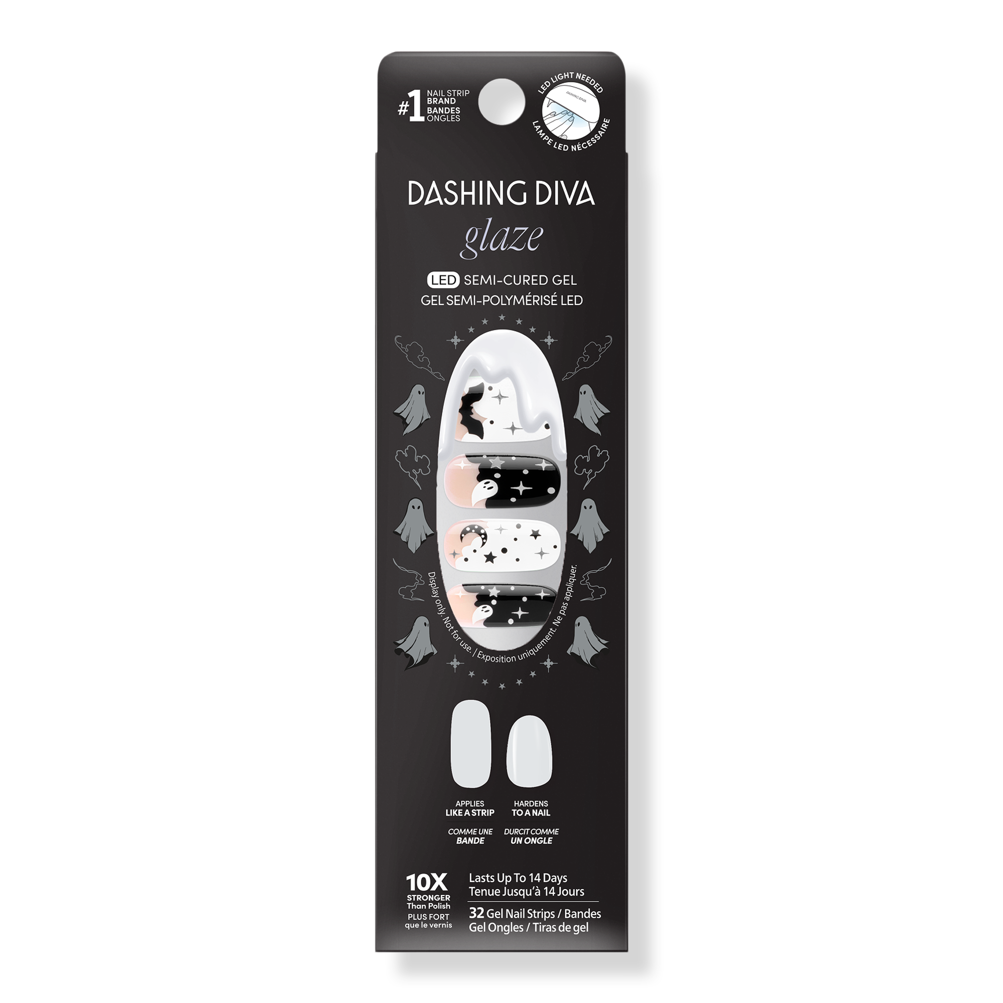 Dashing Diva GLAZE DESIGN, Semi-Cured Gel Nail Strips, By Night #1