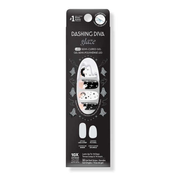 Dashing Diva GLAZE DESIGN, Semi-Cured Gel Nail Strips, By Night #1