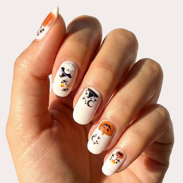 Dashing Diva Magic Pick Nail Art Stickers, Pumpkin Pickin' #3