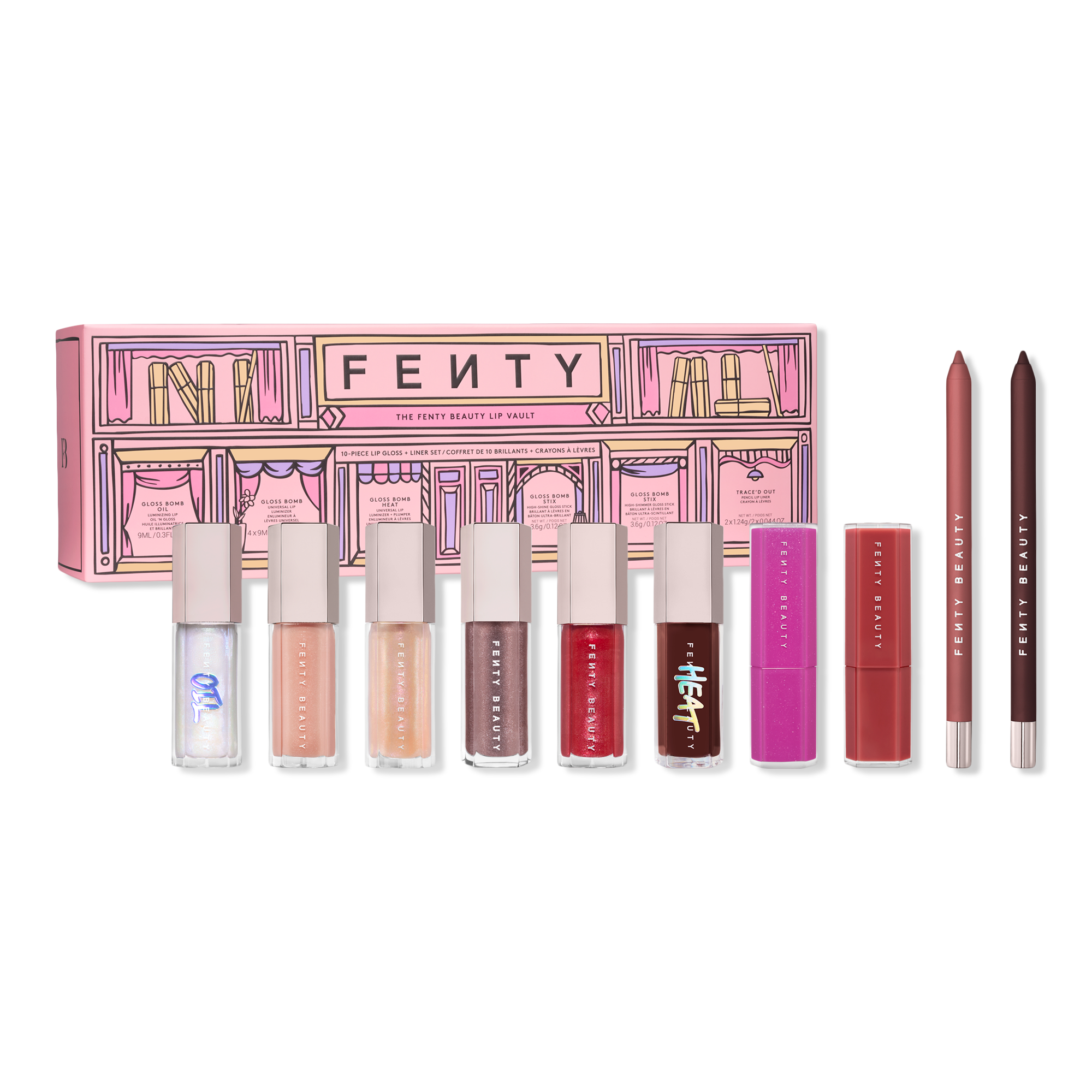 FENTY BEAUTY by Rihanna Набор из 10 блесков и карандашей для губ Fenty Beauty The Lip Vault — фото 1