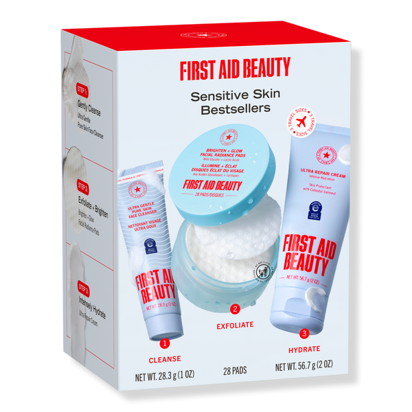 First Aid Beauty Sensitive Skin Bestsellers – Skincare Routine Travel Set #1