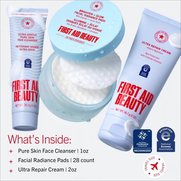 First Aid Beauty Sensitive Skin Bestsellers – Skincare Routine Travel Set #2