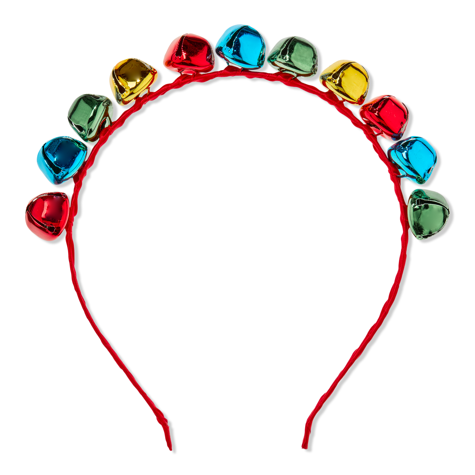 Conair Accessories Red Fabric-Wrapped Headband with Multi-Color Bells #1