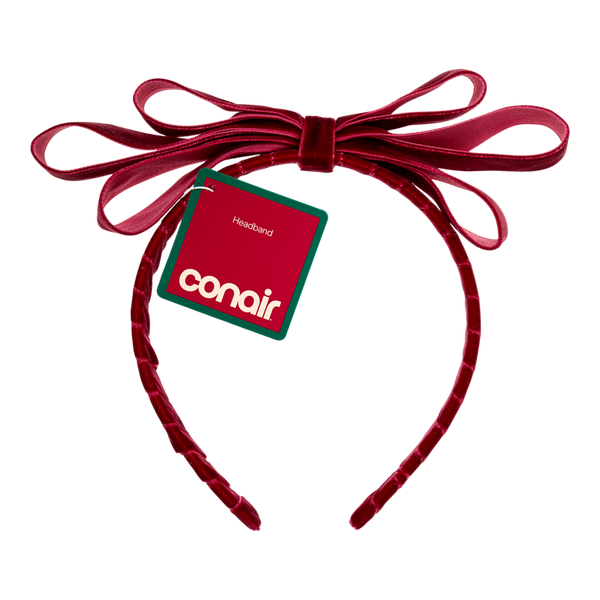 Conair Accessories Red Velvet Bow and Fabric-Wrapped Headband #2