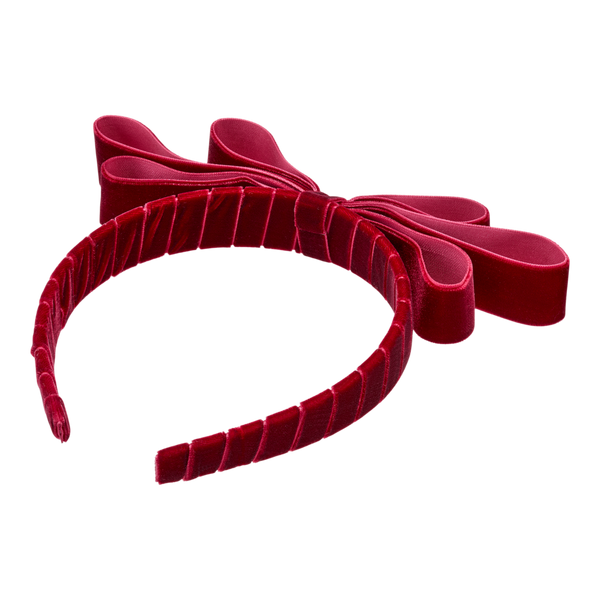 Conair Accessories Red Velvet Bow and Fabric-Wrapped Headband #3