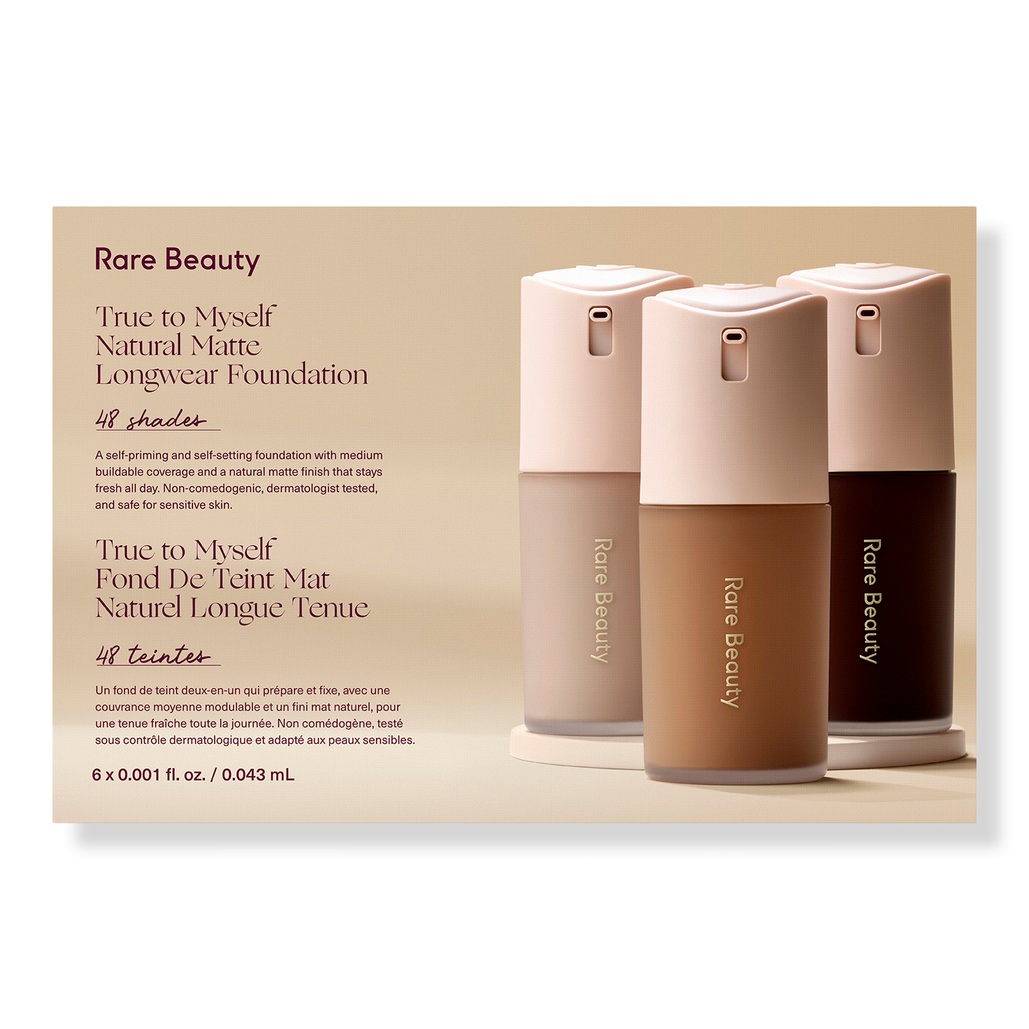 Rare Beauty Free True To Myself Foundation Sample Card with $35 brand shipped purchase #1