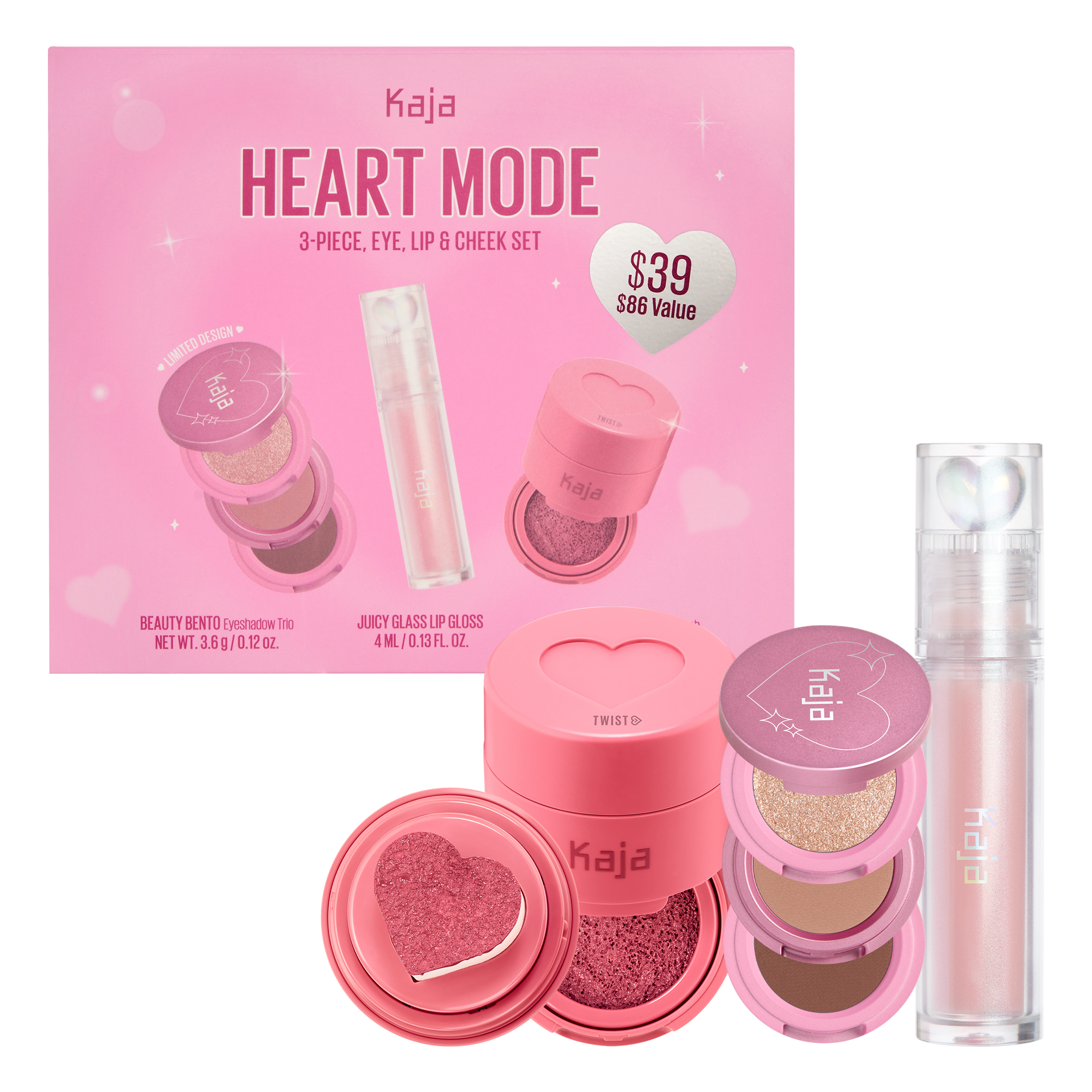 Kaja Heart Mode - 3 Piece Eye, Lip & Cheek Set #1