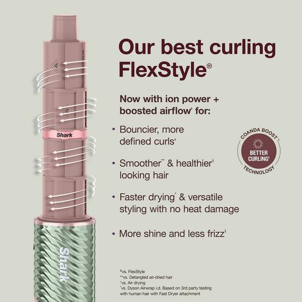 Shark Beauty FlexStyle IonCurl Ion Air Drying, Curling & Styling System in Strawberry Matcha #6