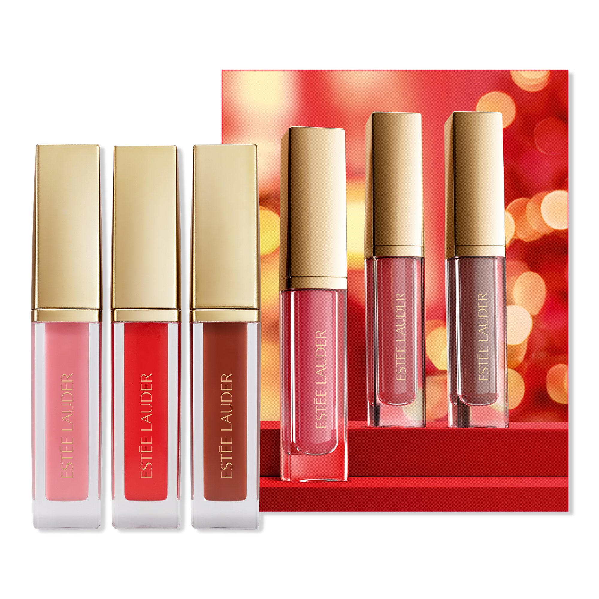 Estée Lauder Suite Kisses Glossy Pout Mini Lip Oil Trio Makeup Gift Set