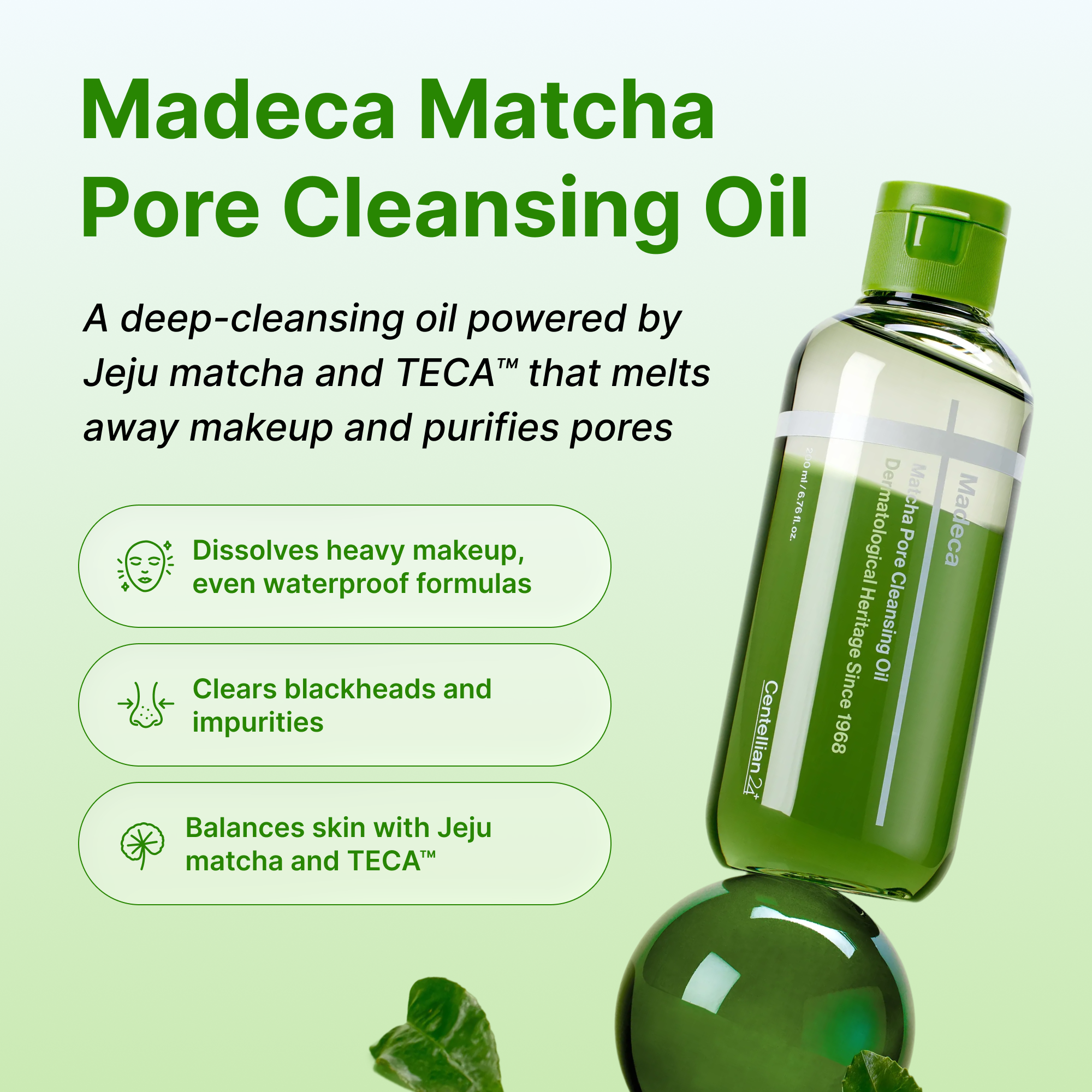 Очищающее масло для пор с матчей Centellian24 Madeca Matcha — фото 3
