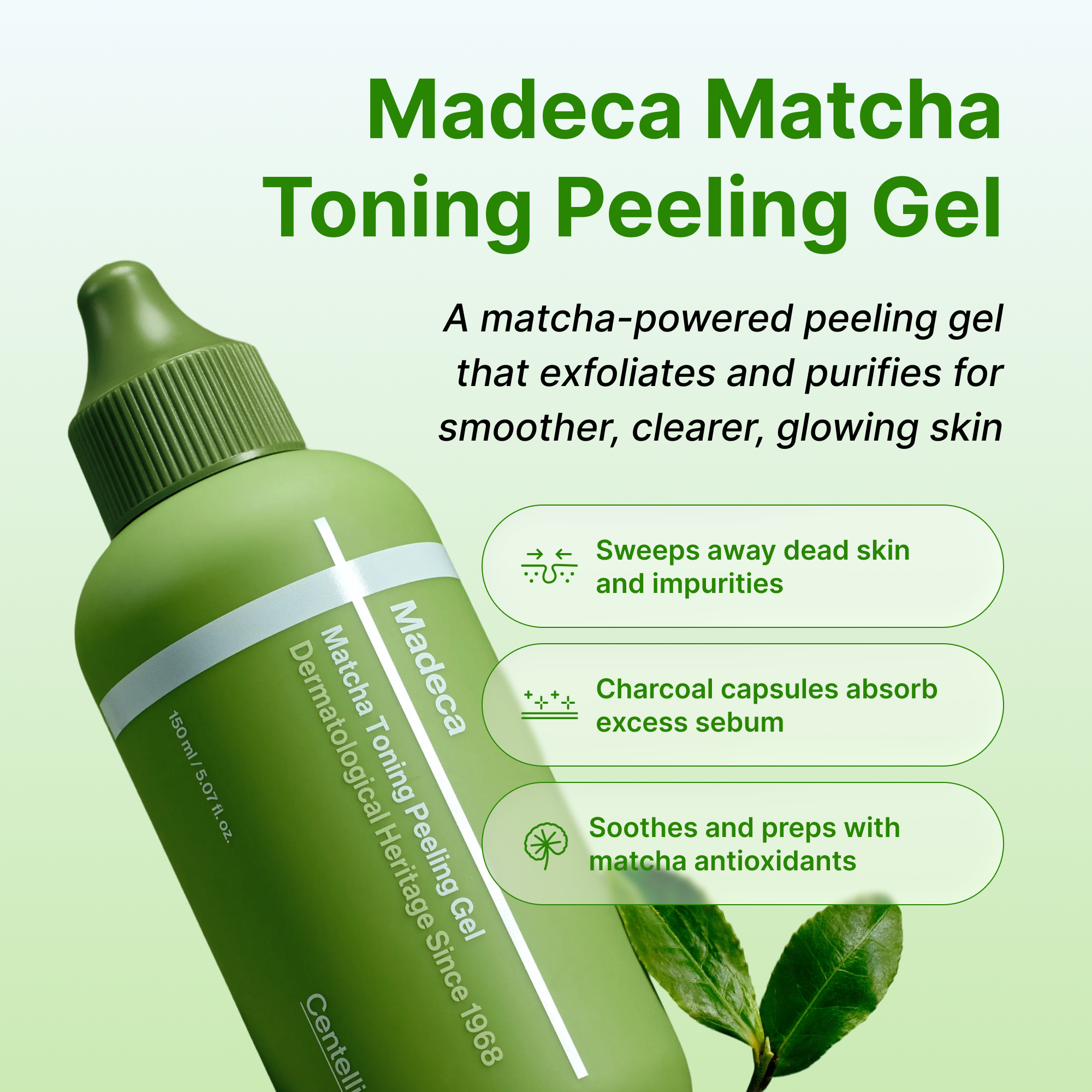 Пилинг-гель для лица с матчей Centellian24 Madeca Matcha Toning — фото 3