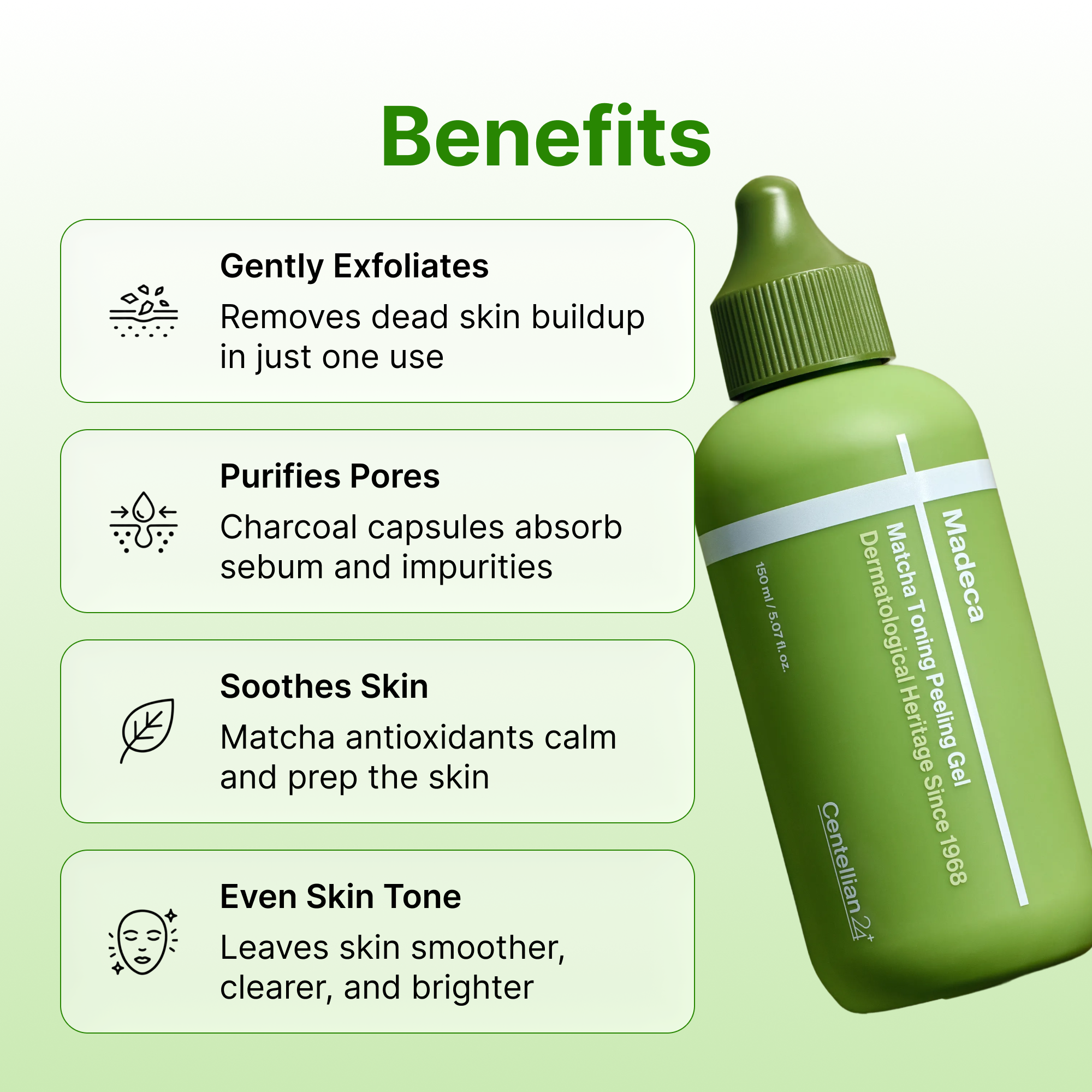 Пилинг-гель для лица с матчей Centellian24 Madeca Matcha Toning — фото 5