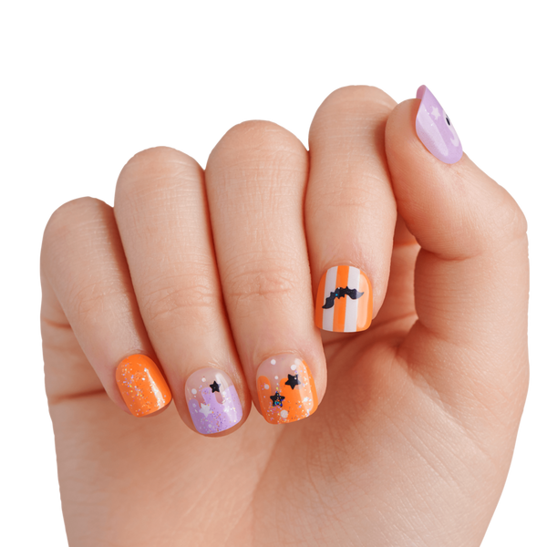 Kiss Impress Mini Short Squoval Press On Nails for Kids, Boo! #3