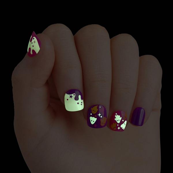 Kiss Impress Mini Short Squoval Press On Nails for Kids, Spookz #4