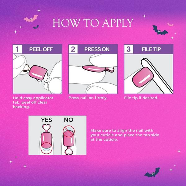 Kiss Impress Mini Short Squoval Press On Nails for Kids, Sweet Spooks #6