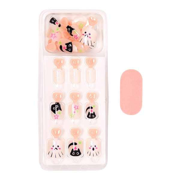 Kiss Impress Mini Short Squoval Press On Nails for Kids, Tricky #2