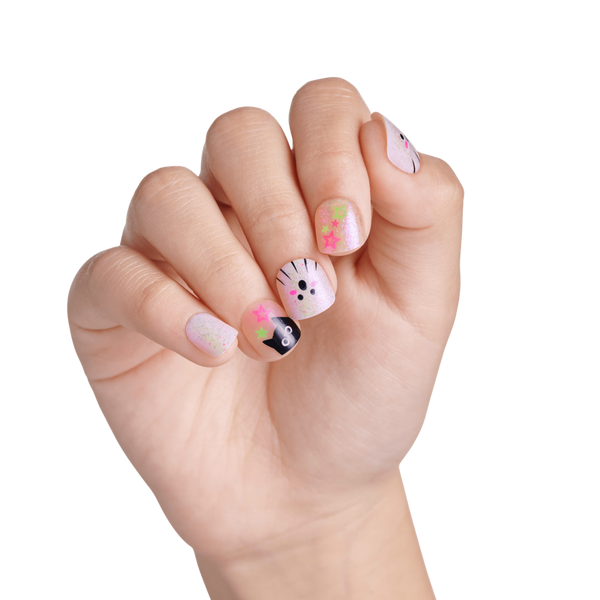 Kiss Impress Mini Short Squoval Press On Nails for Kids, Tricky #3