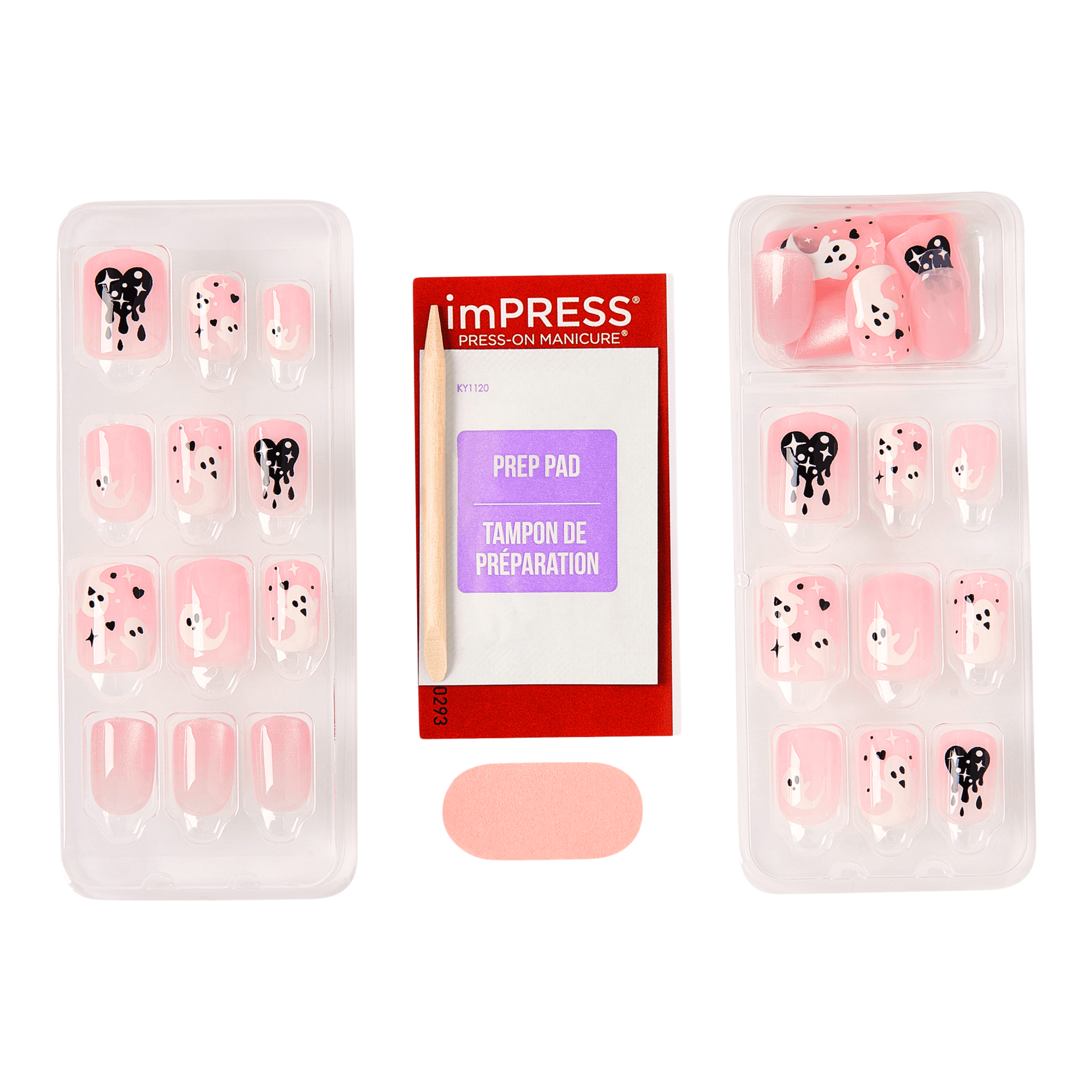 Накладные ногти Kiss Impress Design, короткая квадратно-овальная форма, Blood Moon — фото 2