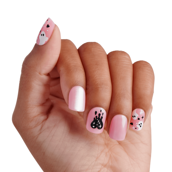 Kiss Impress Design Short Squoval Press On Nails, Blood Moon #3