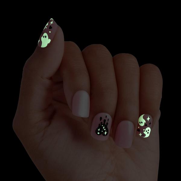 Kiss Impress Design Short Squoval Press On Nails, Blood Moon #4