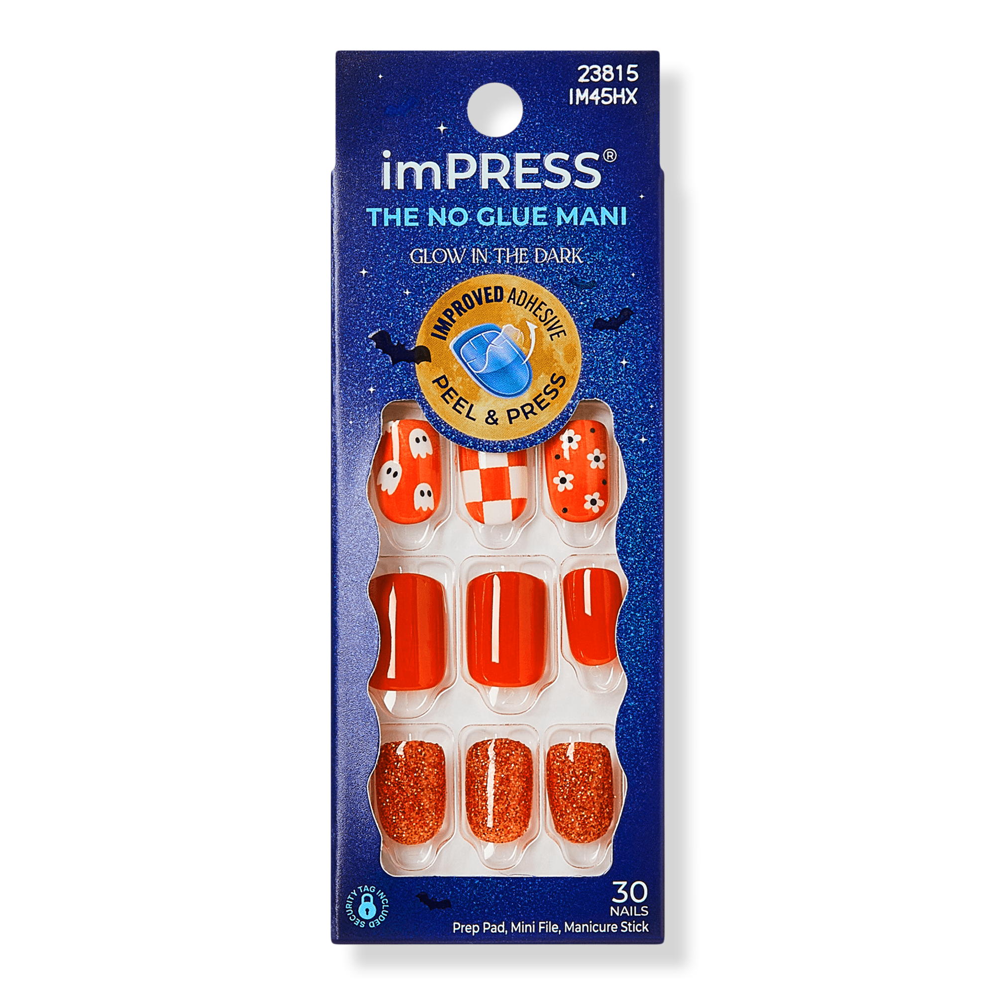 Kiss Impress Design Short Squoval Press On Nails, Fangs Out #1