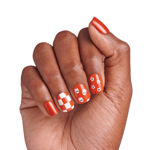 Kiss Impress Design Short Squoval Press On Nails, Fangs Out #3