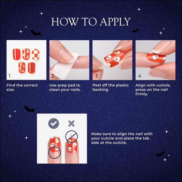 Kiss Impress Design Short Squoval Press On Nails, Fangs Out #6