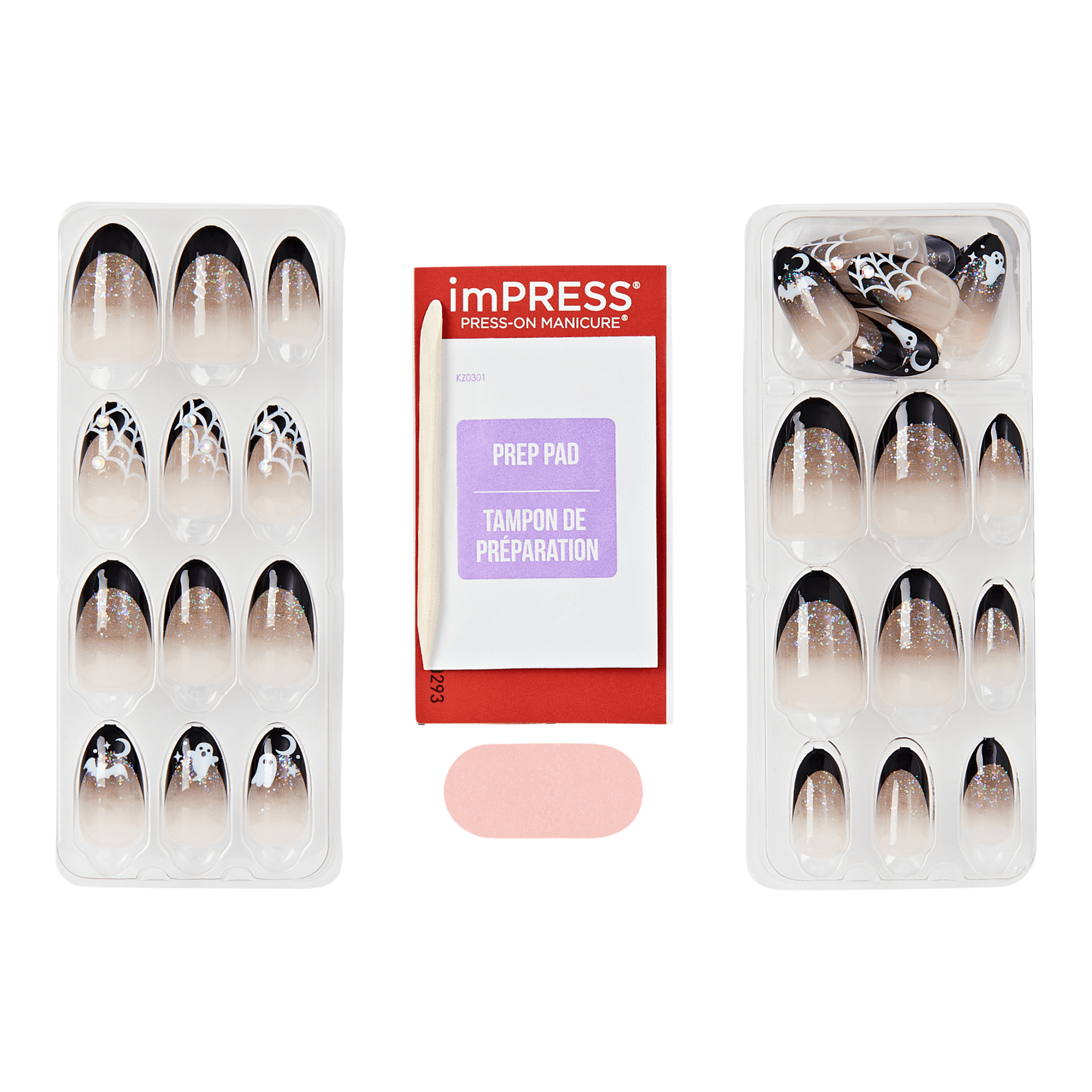 Накладные ногти Kiss Impress Design, средняя миндалевидная форма, Boo Proof — фото 2