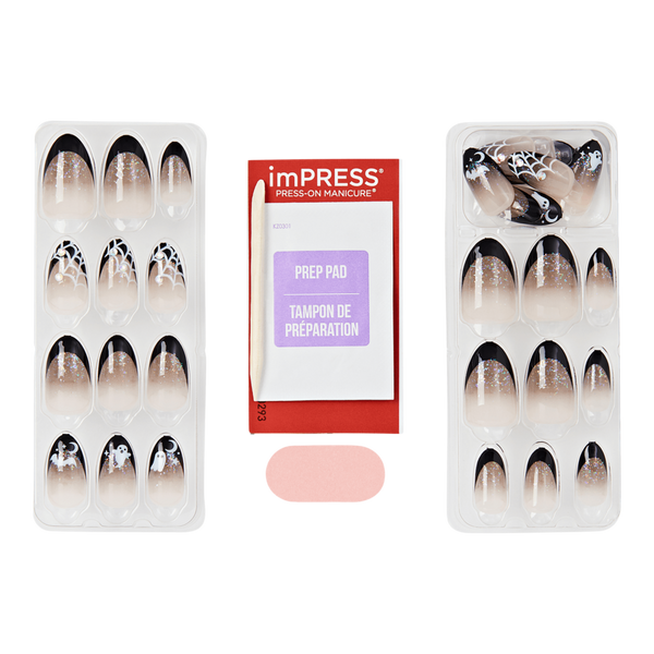 Kiss Impress Design Medium Almond Press On Nails, Boo Proof #2