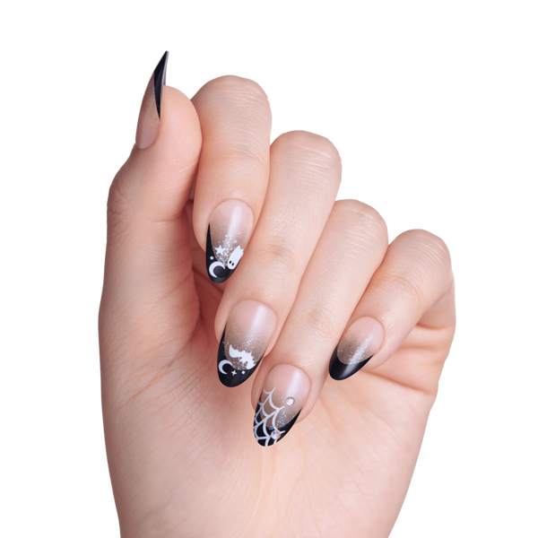 Kiss Impress Design Medium Almond Press On Nails, Boo Proof #3