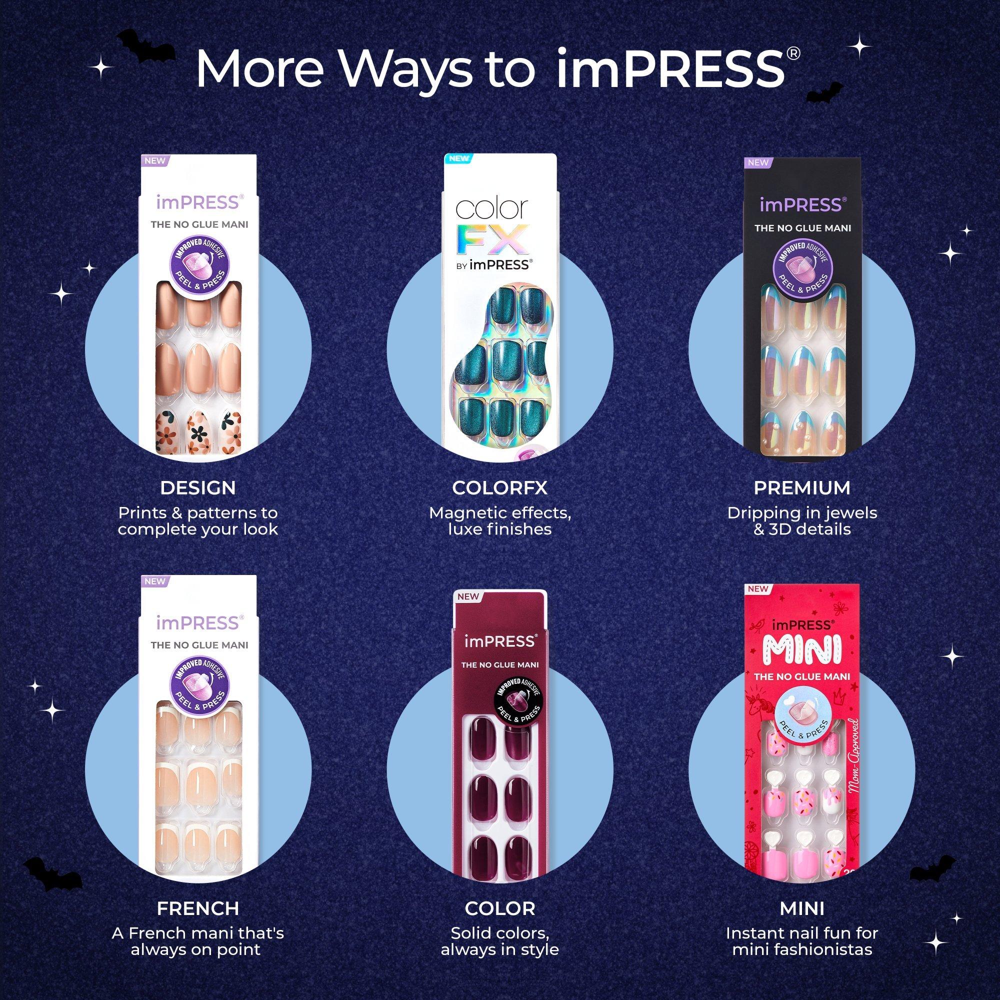 Накладные ногти Kiss Impress Design, средняя миндалевидная форма, Boo Proof — фото 8