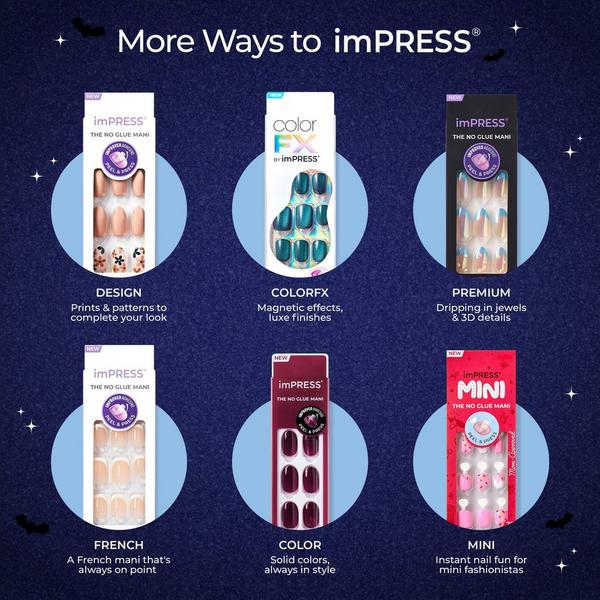 Kiss Impress Design Medium Almond Press On Nails, Boo Proof #8