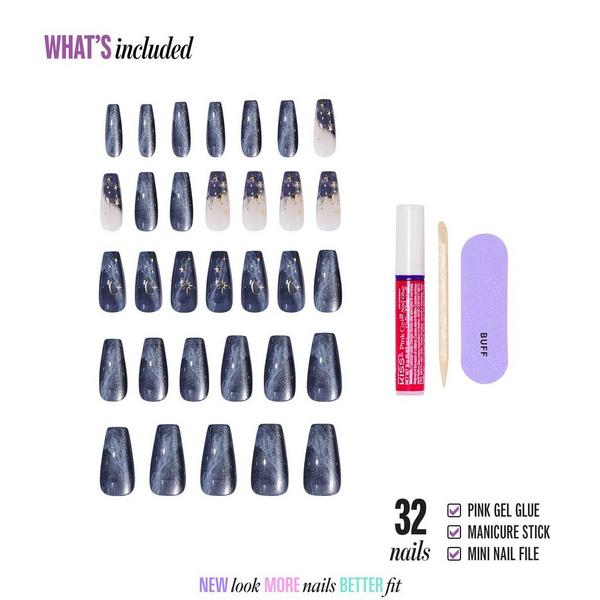 Kiss Core Design Long Coffin Press On Nails, Spooky Tips #2