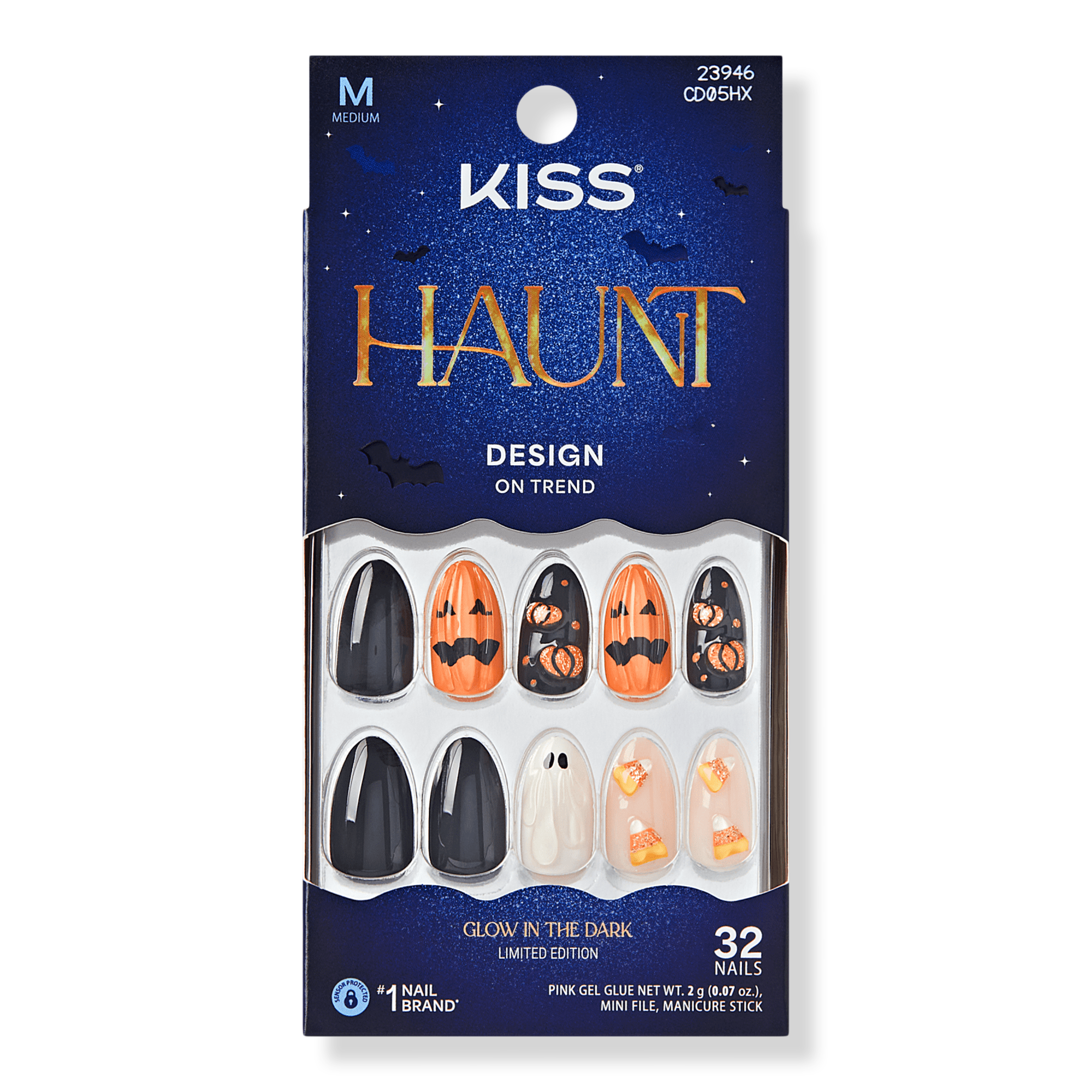 Kiss Core Design Medium Almond Press On Nails, Witching Hour #1