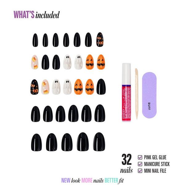 Kiss Core Design Medium Almond Press On Nails, Witching Hour #2